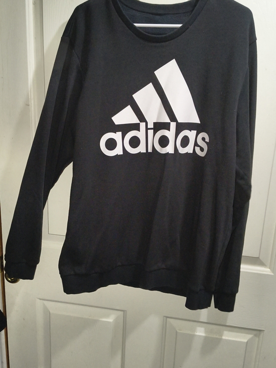 adidas Sweaters - adidas Black Sweatshirt with White Logo